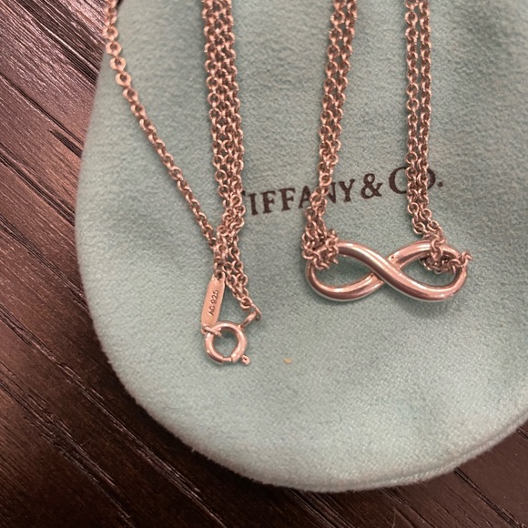 16” Infinity Double Chain Sterling Silver Necklace - Picture 2 of 6
